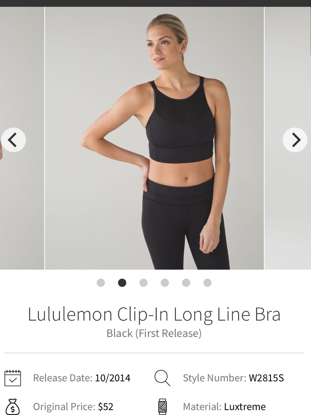 lululemon athletica Black Clip-In Longline Sports Bra